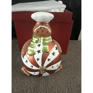 Home Reflections Luminaire Christmas Gingerbread Ornament Flameless Candle W/Box